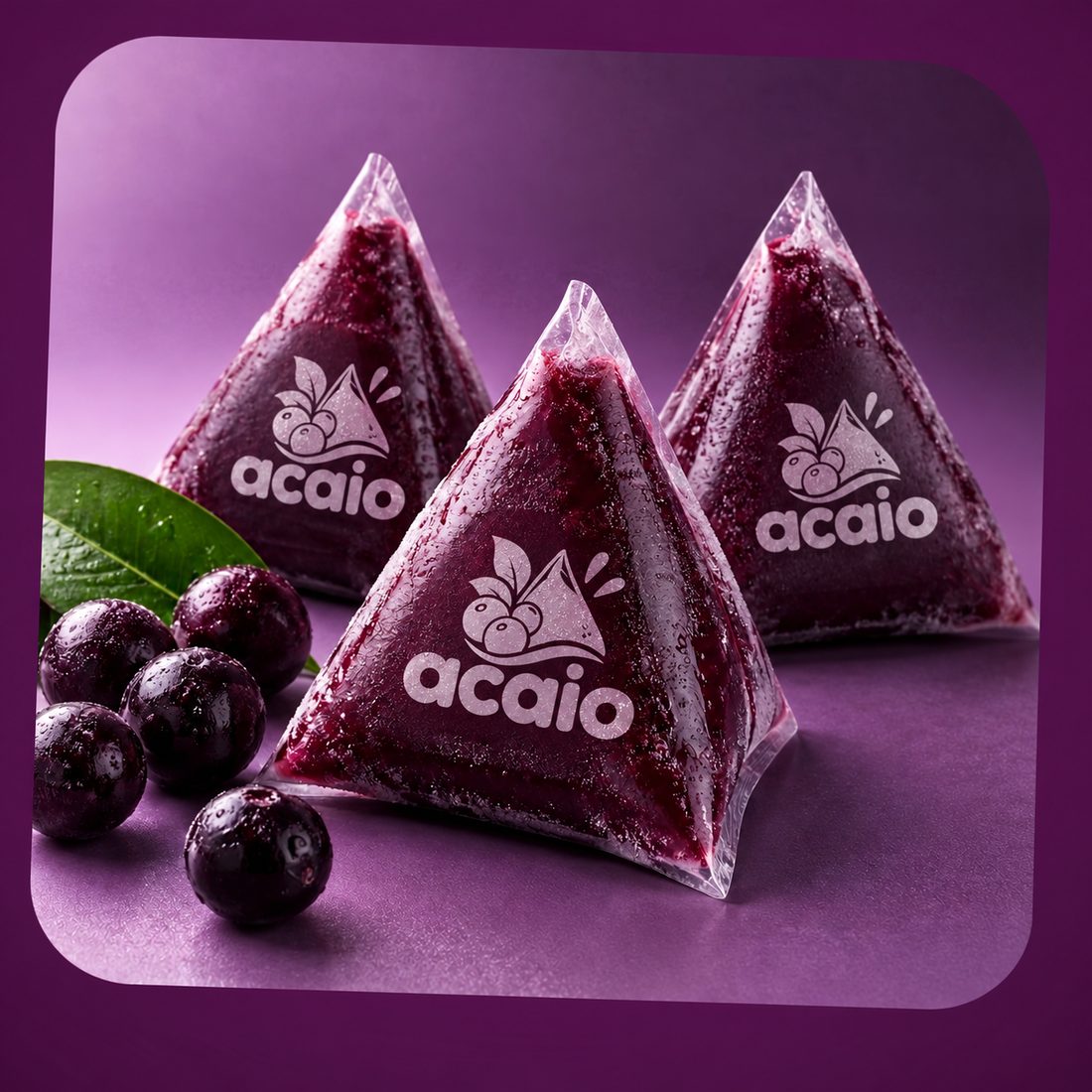 Trois berlingots glacés à l’açaí ACAIO